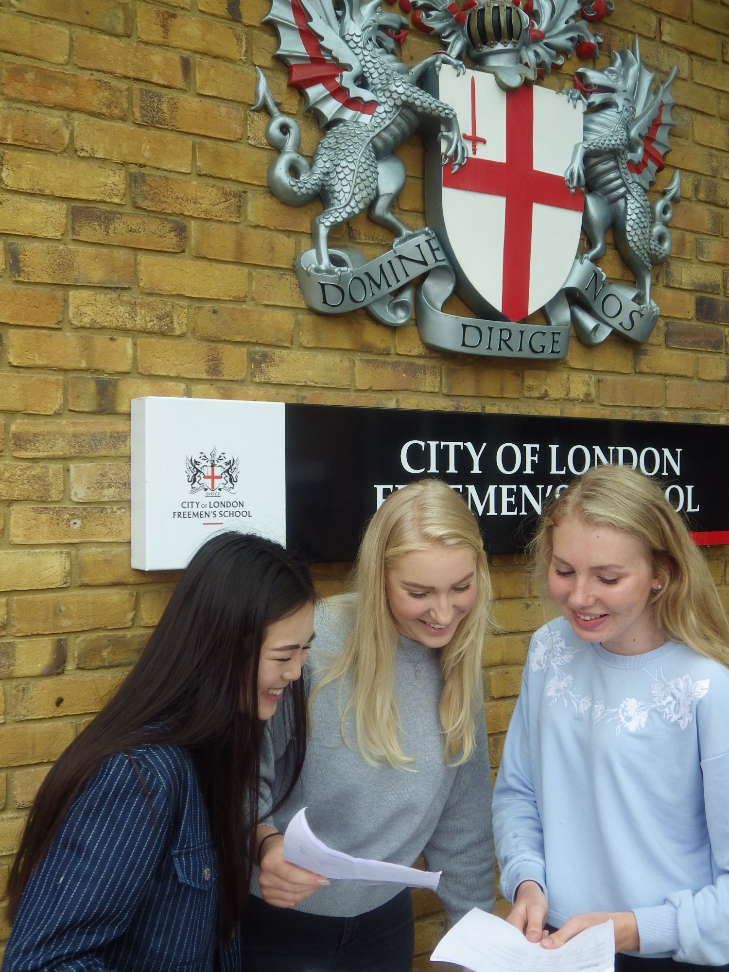 Image of students who got 4 A* at Freemen's School, Surrey 