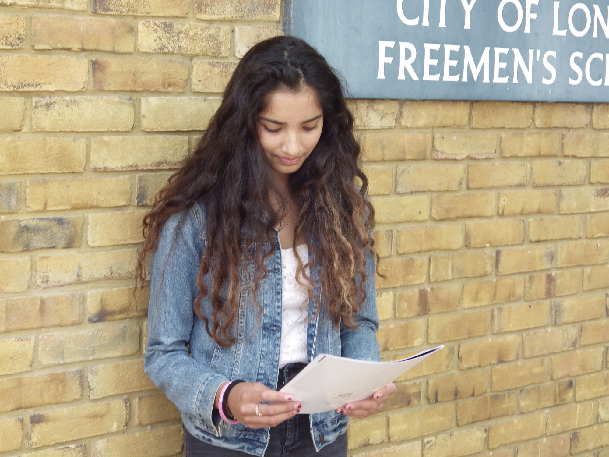 Kaiya Rai examines her GCSE results from City of London Freemen's School