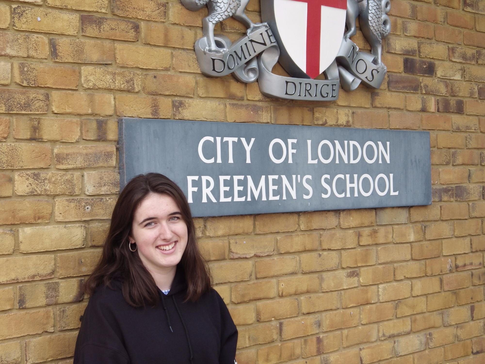 Lizzie Curran gets her GCSE results from City of London Freemen's, Surrey