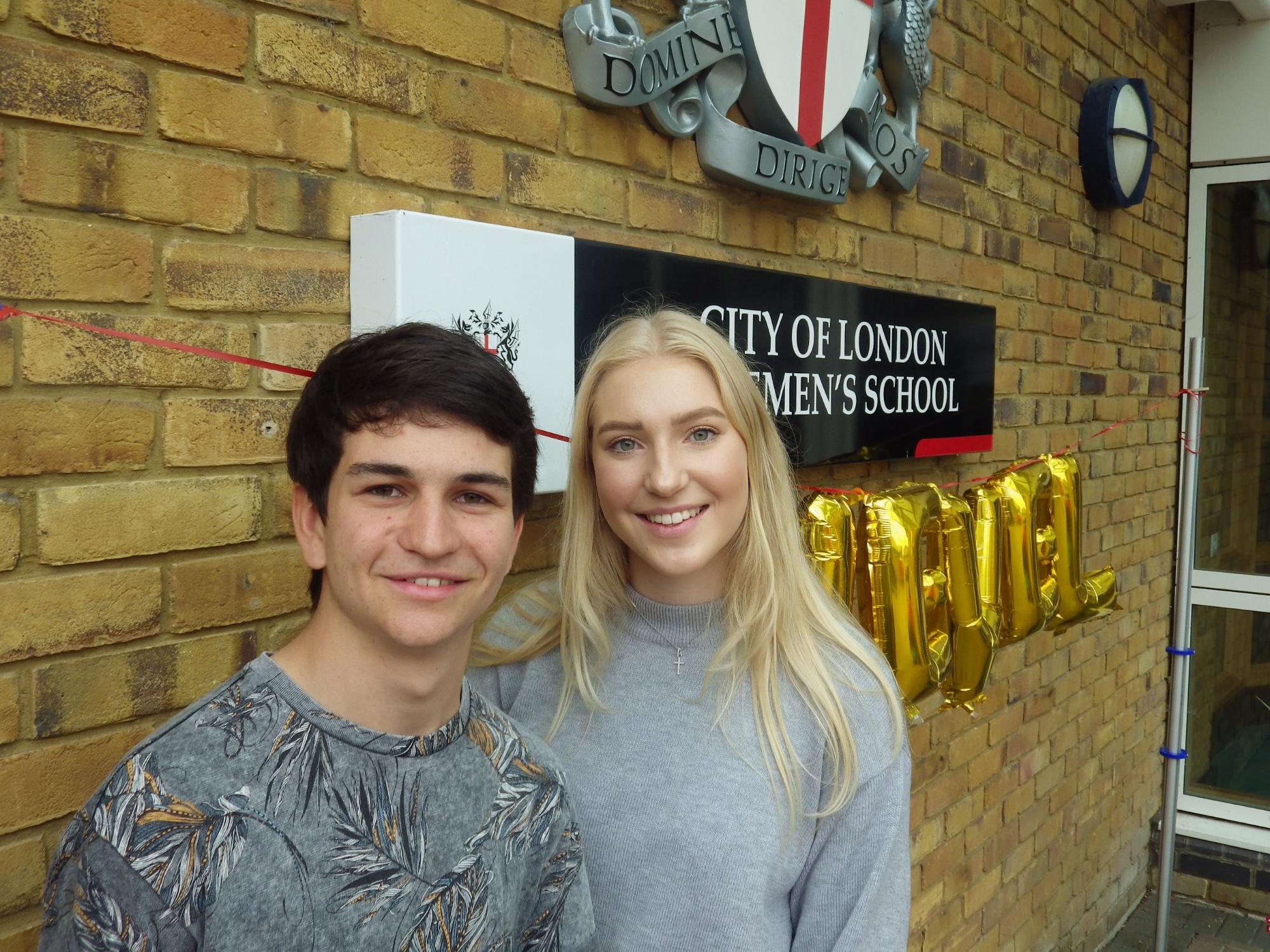 Picture of Head Girl and Head Boy A level Results Freemen's 2018